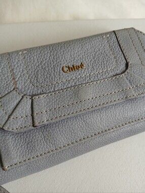 Chloe Wallet Zip Around Blue Grey